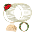thumbnail image 1 of 10 Packs 10 Inch Metal Floral Hoop Centerpiece with 10 Packs Wood Place Card Holders, Gold Hoop Centerpieces for Table, 1 of 6