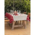 thumbnail image 2 of Outdoor Tablecloth with Umbrella Hole and Zipper, Red Christmas Truck Rectangle Table Cloth 60x84 Inch Waterproof Tablecloth, Xmas Tree Snowflake Plaid Winter Picnic Table Cover for Patio Camping, 2 of 7