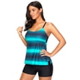 thumbnail image 3 of 2x Tankini Rayas Grande Tamaño Top Boardshorts Traje de Baño Ropa de Moda , Soledad traje de baño tankini para mujer, 3 of 10