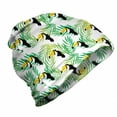 thumbnail image 1 of Tropical Unisex Beanie, Exotic Birds Coconut Tree, Hiking Outdoors, Green and Charcoal Grey, by Ambesonne, 1 of 1
