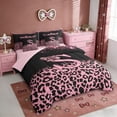 thumbnail image 2 of Erosebridal Fashion Leopard Printed 7pcs Bedding Comforter Set,Pink Cheetah Pattern S Alphabet Queen Bedding Sets For Kids Girls,Reversible pink, 2 of 7