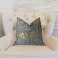thumbnail image 2 of Plutus Paciotti Handmade Throw Pillow - Navy - Blue & Taupe - 18 x 18 in., 2 of 3