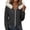 Dark Gray, variant on Smsaxvxz Women's Zip Up Cropped Hoodies Fall Fashion Long Sleeve Soft Loose Sweatshirts Gray 2XL