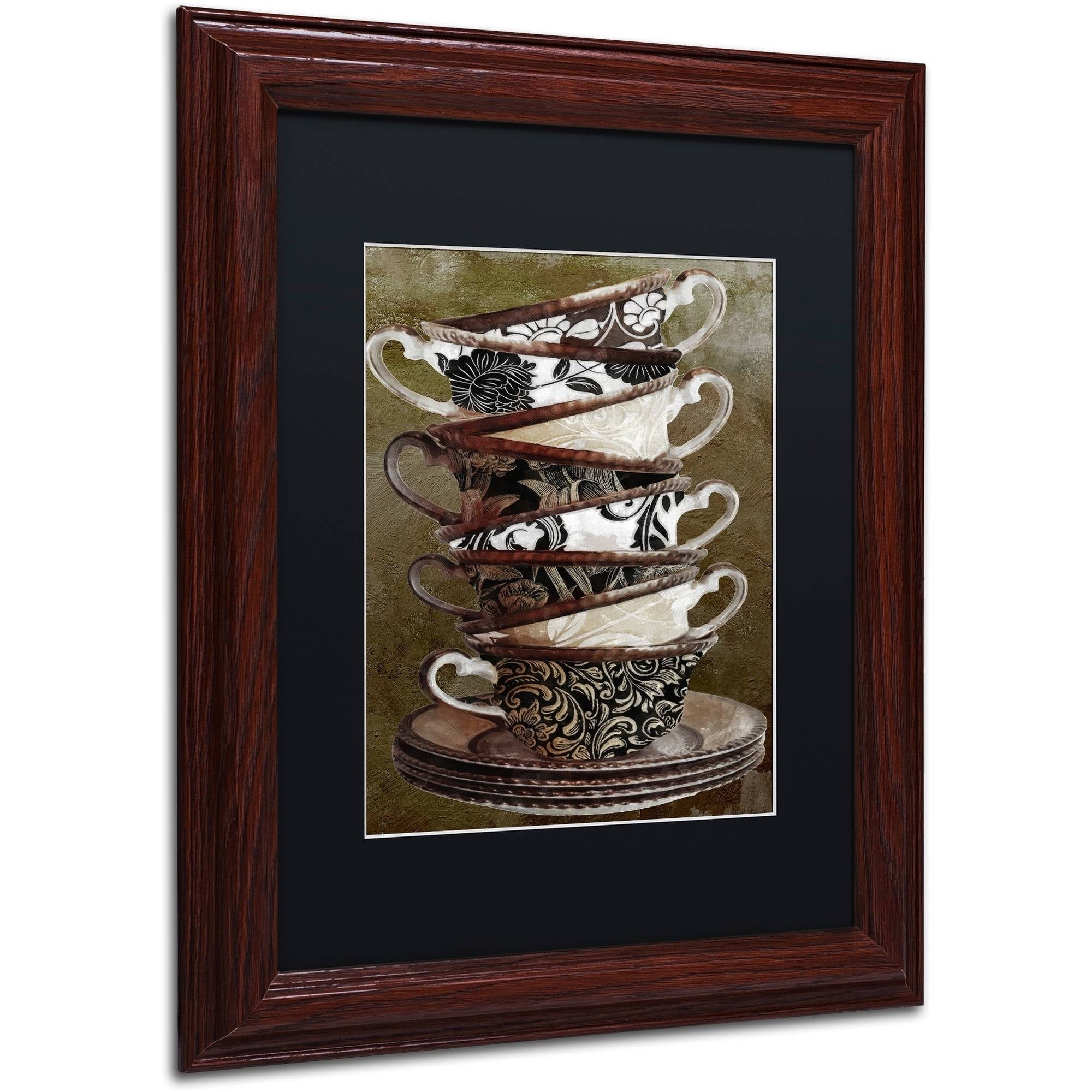 Trademark Fine Art "Afternoon Tea II" Canvas Art by Color Bakery Black Matte, Wood Frame