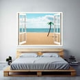 thumbnail image 2 of IDEA4WALL Wall Murals Fake White Window with A Tree on the Beach Removable Wallpaper Peel and Stick Wall Stickers - 36x48 inches, 2 of 4