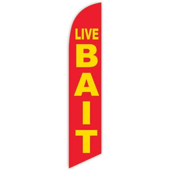 Cobb Promo Live Bait Red Advertising Feather Flag 12ft - Replacement Flag Only Without Poleset