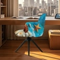 thumbnail image 3 of Xoenoiee Beach Starfish Seashell Print Dining Room Chair Slipcovers Curved Back Chair Cover Armchair Covers Removable Chair Protector for Living Room, Dining Room, Kitchen, 3 of 7