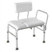 Carex Deluxe Plastic Padded Transfer Bench, Reversible Back, For Seniors, 300 lb Weight Capacity