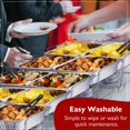 thumbnail image 3 of Disposable Chafing Dish Buffet Set Food Warming Trays Replacement - 3 Water Food Warmer Pans - 6 Foil Pans - 6 Lids - Buffet Set Trays Food Warmers for Parties & Events, 3 of 6