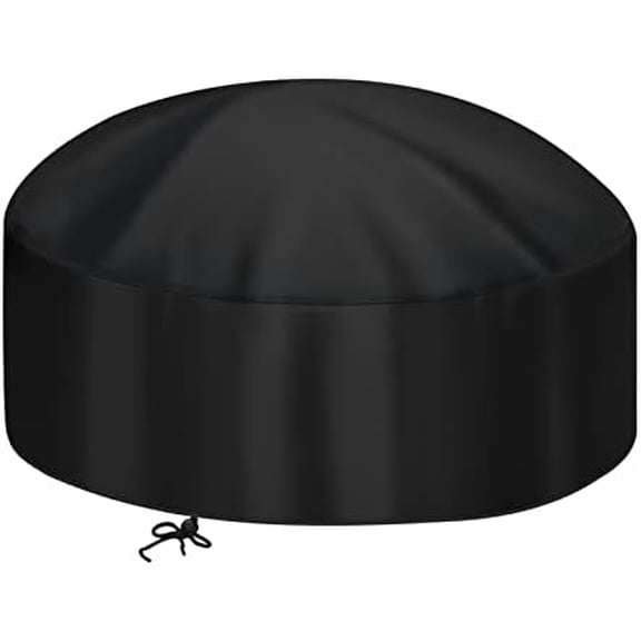 28-Inch Fire Pit Cover for 26-28 inch Round Fire Pit, Heavy Duty 300D Oxford Fabric Waterproof Dustproof Fire Bowl Cover All-Season Protection 28"Dia x 16"H