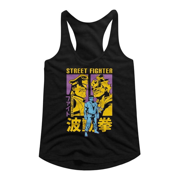 Street Fighter Ryu Akuma And M Bison Black Women's Slim Fit Racerback Tank Top Xl