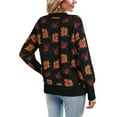 thumbnail image 3 of Women'S Fall Leaf Trendy Jacquard Sweater Casual Knitted Soft Cozy Pullover Sweaters, 3 of 7