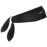 Halo Headband Sweatband Super Wide I - Tie Version - Black