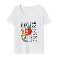 thumbnail image 1 of Camiseta Para Mujer Ropa De Verano Camiseta Con Cuello Redondo Para Caminar Viajes Playa XXL Blanco, 1 of 7