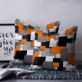 thumbnail image 2 of 14x14 Pillow Covers Set of 2, Burnt Orange Black Geometric Throw Pillow Covers Decorative Couch Cushion Case, Modern Abstract Art Block Microfiber Square Pillowcases for Bedroom Car Living Room, 2 of 7