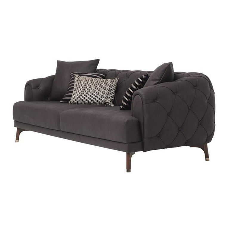 ^_^ 　NOANA sofa 3seater Enza Home Navona 3-Seater Fabric & Wood Sofa Bed in Dark Brown