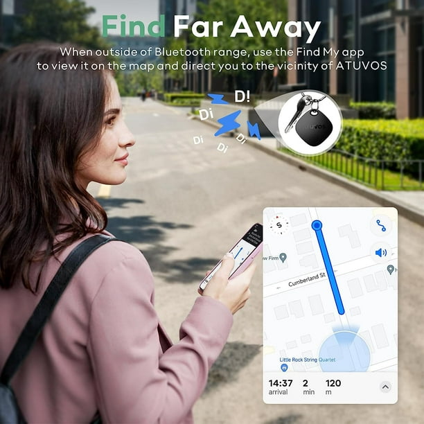 Bluetooth Tracker and Item Locator: Key Finder, Smart tag Item Finder Works  with Apple Find My(only iOS Compatible),1 Year Replaceable Battery, Smart