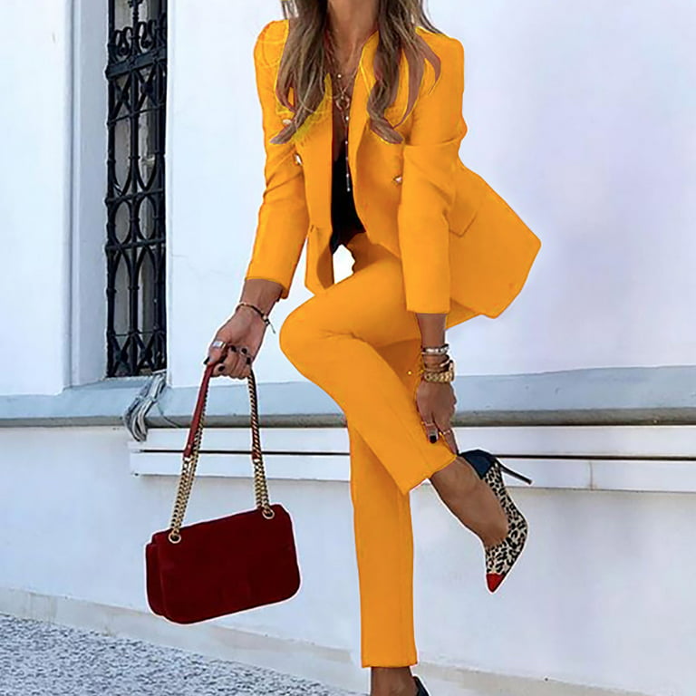 FAKKDUK Elegant Business Suit Sets for Women Pants Suits for Women
