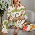thumbnail image 6 of Pofeuu Monkeys in the Jungle Print Womens Pajamas Set Long Sleeve Sleepwear Button Down Nightwear Soft Pj Lounge Sets Button Down Pajamas Women-Large, 6 of 7