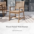thumbnail image 2 of Sophia & William 9 Pieces Acacia Wood Outdoor Patio Dining Set Wicker Rattan Chairs and Rectangle Table Furniture Set for Lawn, Garden, Backyard, Light Brown, 2 of 8