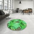 thumbnail image 4 of Ahgly Company Machine Washable Indoor Rectangle Transitional Dark Lime Green Area Rugs, 8' x 10', 4 of 7