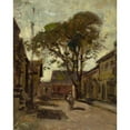 thumbnail image 2 of Paul Cornoyer 15x18 Gold Ornate Wood Frame and Double Matted Museum Art Print Titled - View of a Town Square with a Man, 2 of 4