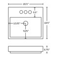 thumbnail image 2 of American Imaginations AI-18079 20.5 in. Rectangle Above Counter White Vessel for 3H4 in. Center Drilling, 2 of 4
