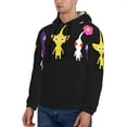 thumbnail image 3 of Lsque Pikmin Pattern Casual Men's Hoodie,Hooded Sweatshirt with Kangaroo Pocket,Pullover Hoodie-Large, 3 of 8