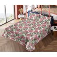 thumbnail image 4 of Ambesonne Roses Fitted & Flat Sheet with Shams 4 Pcs Set, English Garden Blossom Art, Calking, Pastel Pink and Olive Green, 4 of 5