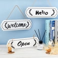 thumbnail image 6 of Hello Sign for Front Door Wooden Plaque Sign Plank Rustic Wall Art Hanging Decorations for Entryway Home Housewarming Living Room Outdoor Porch Yard Patio 11.7 x 3.8inch White DIY, 6 of 7
