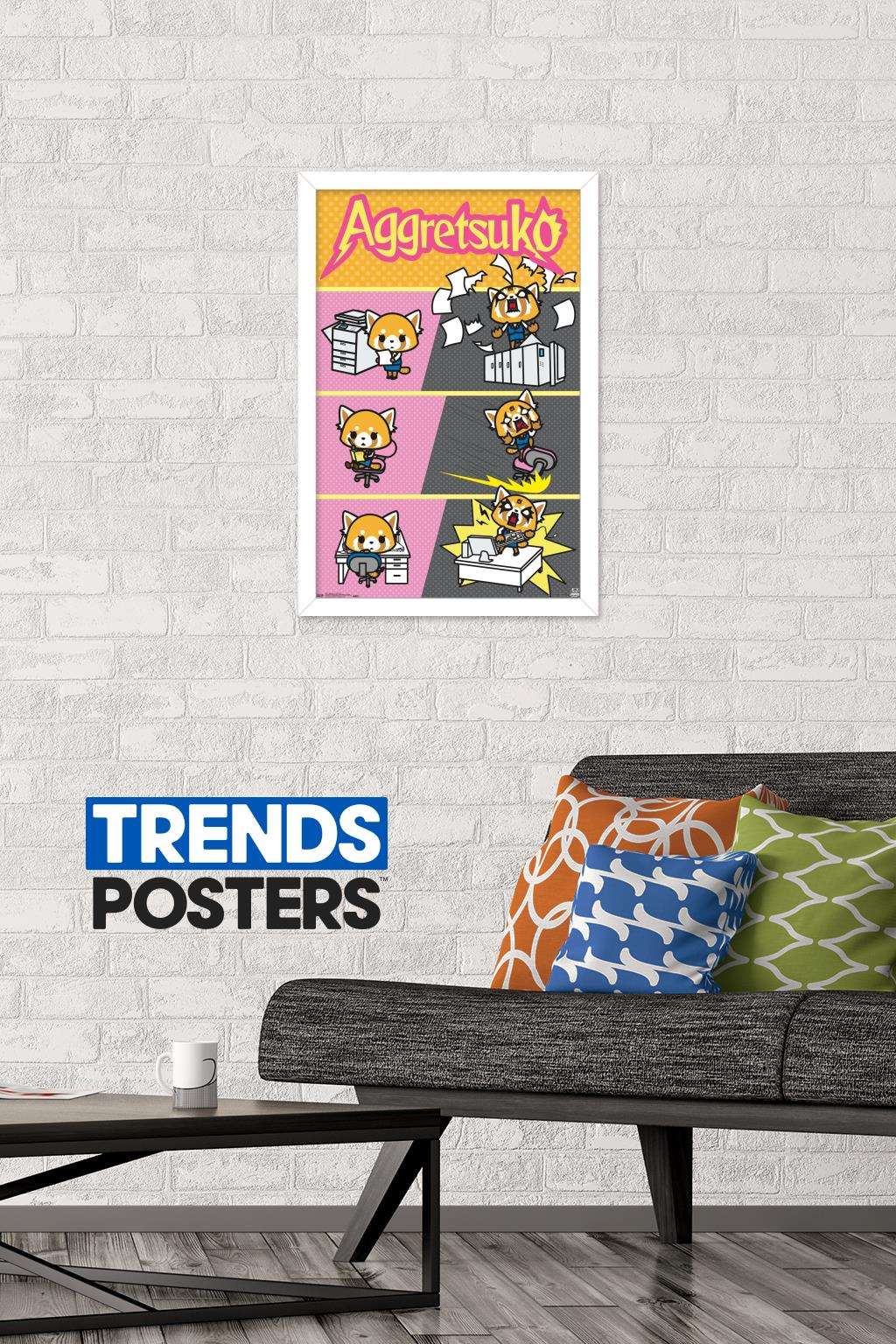 Aggretsuko - Transform Wall Poster, 14.725" x 22.375", Framed