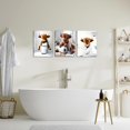 thumbnail image 2 of d Funny Bathroom Canvas Wall Art Set of 3, Cute Highland Cow Wall Decor Paintings, Vintage Rustic Animal Pictures Prints Farmhouse Home Decor for Restroom Toilet 16x24 inch, 2 of 7