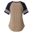 thumbnail image 6 of Summmer Inleife Women's Casual Color Matching Striped Round Neck Blouse Short Sleeve Basic Tee Tops, 6 of 7