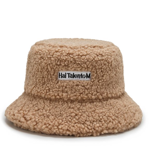 Kiplyki Teddy Style Lambs Wool Bucket Hat Cute Girls Outdoor Sports Fisherman Cap For Women Casual Winter Warm Hat