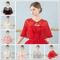 thumbnail image 3 of Mujer encaje encogimiento de hombros Bolero capa nupcial cubrir abrigo Tippet accesorio de boda, 3 of 5