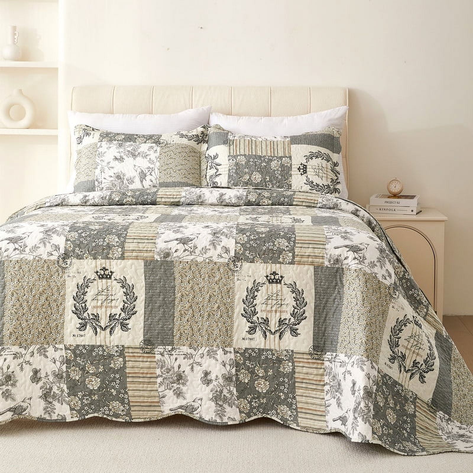 Reversible Lightweight Quilts 3pcs Bedding Set Multi Patterned Coverlet