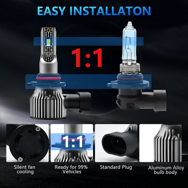 Abanopi faros para automóviles, con un automóvil de 6500k de plomo Ip68 Ip68 impermeable coche 6500k 120w 12.000lm coche impermeable 9005/ Led Ip68 de 12000lm de plomo 2 pcs