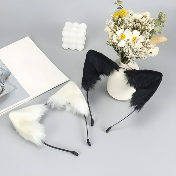 BESTSKY Simulation Fox Ears Hair Band Movable Cat Ears HairHoopbandPlush Animal Ear Headband Headdress Props