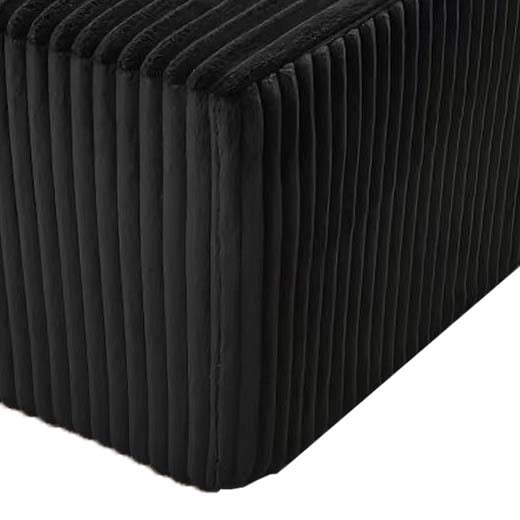 102" Modular Sectional Boneless Sofa, L-Shaped Cloud Couch with Left Facing Chaise, No Assembly Corduroy Sleeper Sofa, Plush Deep Seat Modular Couch with Toss Pillows for Living Room, Black