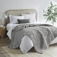 thumbnail image 2 of Madison Park 100 Percent Polyester Solid Chenille Chunky Knit Throw in Gray, 2 of 8