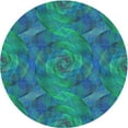 thumbnail image 1 of Ahgly Tapis Rond Lavable en Machine Intérieur Transitionnel Turquoise Foncé Vert, 4 Pieds Rond, 1 of 7