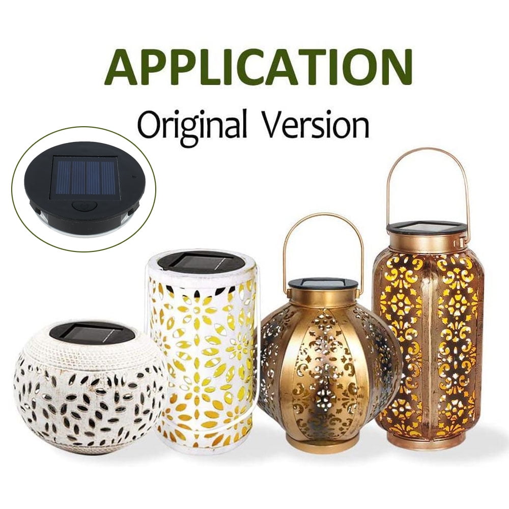 Harupink 2 Pcs Solar Lantern Light Replacement Top LED Solar Panel