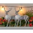 thumbnail image 4 of Ornativity Silver Glitter Christmas Reindeer Holiday Party Wood Deer Figurine Dinner Decorations, 4 of 8