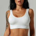 thumbnail image 6 of Women Padded Sports Bra Pullover Bra Feature V-Neck Full-Figure Bra Style W-1815 White L, 6 of 8