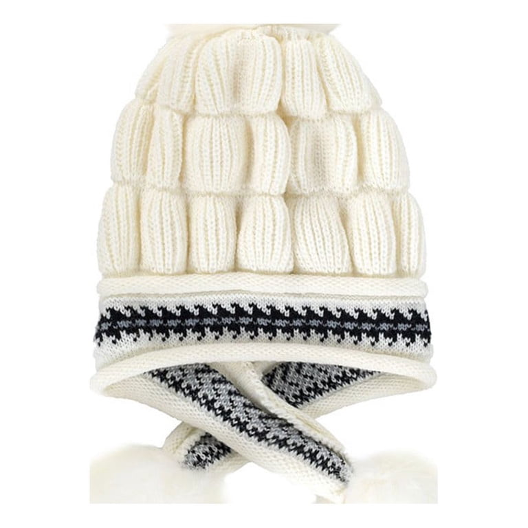 Hot Sale!! Women Winter Beanie Hat Circle Scarf Set Pompoms  display picture 3