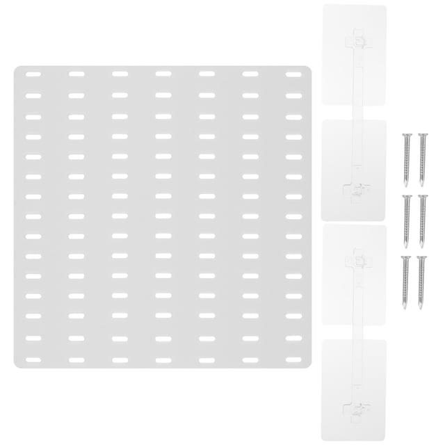 KONTONTY 1Pcs Wall Mount Storage Organizer White Plastic Simple Design Storage Rack for Kitchen Use