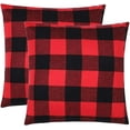 thumbnail image 4 of Buffalo Check Plaid Set of Table Runner and 2 Throw Pillow Covers - Plaid Pattern Checkers - 72 Inch x 14 Inch Runner and 18 Inch x 18 Inch Pillow Cover Case, 4 of 5