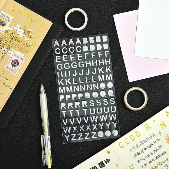 Pegatinas creativas con letras digitales en inglés doradas para cuentas de mano, pegatinas para niños, papel adhesivo, tarjeta adhesiva, pegatinas para carcasa de teléfono móvil, bricolaje