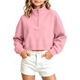 thumbnail image 7 of Splozh Girls Crewneck Sweatshirt Long Sleeve Shirt Girls Fashion Basic Fall Winter Solid Color Baby Sweatshirt,Pink,12-13 Years, 7 of 7