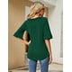 thumbnail image 5 of Blusa Ivicoer para mujer, cuello en V, acampanada, media manga, verde, talla M, 5 of 6